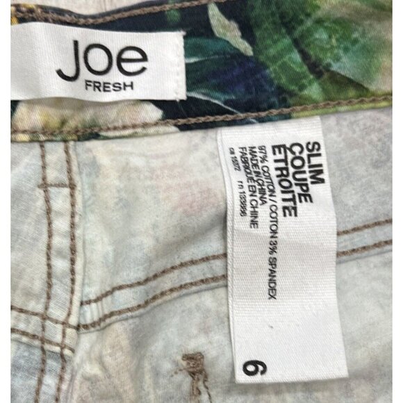 Nordstrom Joe Fresh Women’s Boho Artsy Floral Paisley Pants Capris Size 6 - Picture 3 of 4